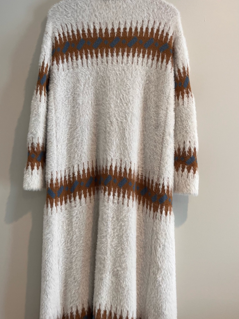Women’s SMALL Southwestern Open Front Knit Long Sweater Boho Western Aztec - Picture 4 of 7